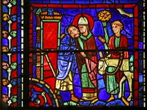 Escena de la Vida de San Martín, Catedral de Chartres de French School